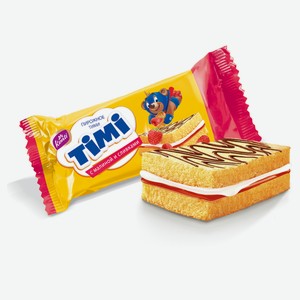Пирожные TIMI с малиной и сливками, 33 г