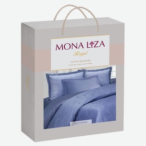 Комплект постельного белья Mona Liza Royal Евро сатин жаккард голубой