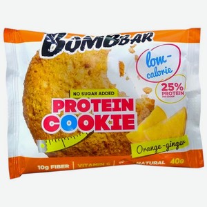 Печенье BombBar Protein Cookie протеиновое апельсин, имбирь 40 г