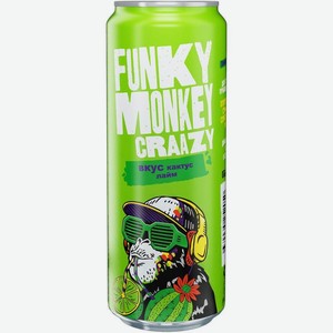 Напиток Fanky Monkey Crazy Кактус-лайм газированный 450мл, 450 мл