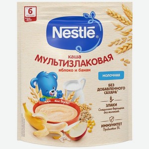 Каша Nestlé Мультизлаковая с яблоком и бананом молочная с 6 мес. 200г, 200 г