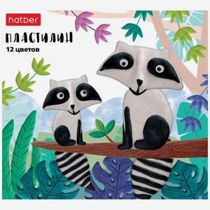 Пластилин Hatber Классический со стеком 12 цветов, 12 шт