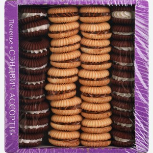 Печенье-сэндвич DELISSE Ассорти на основе сахарного печенья, 750г