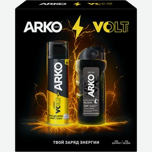 Набор подарочный ARKO Пена для бритья Energy, 200мл+Гель для душа 2в1+Шампунь Black, 260мл