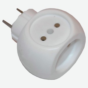 Тройник электрический универсальный Бочонок белый 16А