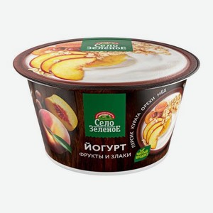 Йогурт Персик-курага-орехи-мед Село Зеленое 3.2% 180г
