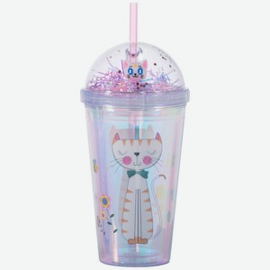 Стакан с крышкой и трубочкой, 460мл