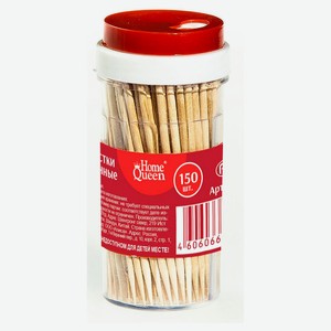 Зубочистки в баночке Home Queen деревянные, 150 шт
