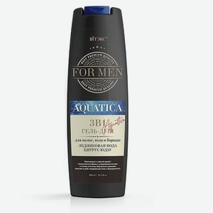 ВИТЭКС Гель-душ для волос ЛЕДНИКОВАЯ ВОДА и ЦИТРУС For MEN AQUATICA 3в1, 400мл