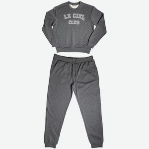 Костюм спортивный мужской р.56, Серый меланж,65% хлопок, 35%