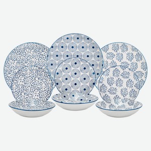 Набор посуды Actuel синий микс, 18 предметов