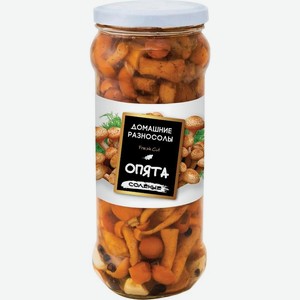 Грибы Домашние разносолы Опята соленые 530г, 530 г