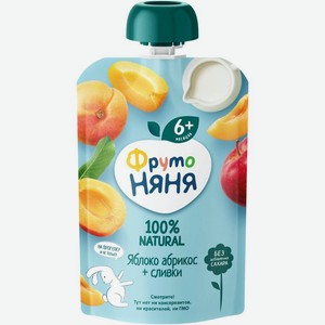 Пюре ФрутоНяня Яблоко, абрикос со сливками с 6 мес. 90г, 90 г