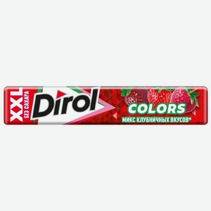 Жевательная резинка Dirol Colors XXL микс клубничных вкусов без сахара 19г, 19 г
