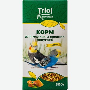 Корм Triol Standart для мелких и средних попугаев с медом 500г, 500 г