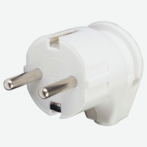 Вилка угловая duwi с заземлением 16А 250В IP20 ABS-пластик белая