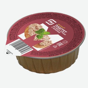Паштет СТОЛЕТОВСКИЙ МД, из мяса птицы, с зеленью, 95г