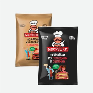 Пельмени МЯСНУШКИ отборная говядина/говядина-свинина 850гр