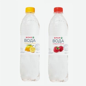 Вода SPAR лимон/малина, негазированная 0,6л