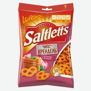 Крендели Saltletts Чипс-крендель с чесноком, 70 г