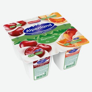 Йогурт Ehrmann Alpenland с нектарином диким апельсином и вишней 0,3% БЗМЖ, 95 г