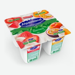 Йогурт Ehrmann Alpenland клубника персик маракуйя 0,3%, 95 г