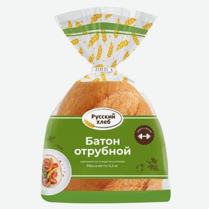 Батон «Русский Хлеб» Отрубной половинка нарезка, 200 г
