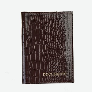 7032 кор Обложка для автомобильного удостоверения и паспорта коричневая/fw 24