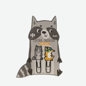 Скрепки - закладки Феникс+ Енот и Лиса 2шт