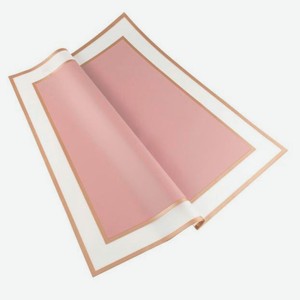 Пленка флористическая матовая с каймой пудровая для цветов и подарков 58х58 см, 1 лист