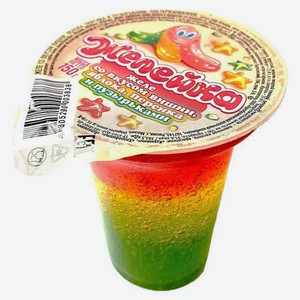 Желе «Желейка» многослойное вишня яблоко персик и пузырьки охлажденное, 150 г