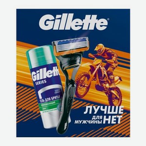 Подарочный набор для бритья Gillette Станок Fusion5 со сменной кассетой + Гель 75мл
