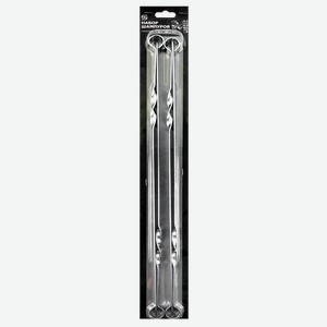 НАБОР плоских шампуров, 55 см, толщина стали 1,5 см, 4шт.