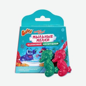 Мелки мыльные для игры в ванной Baffy детские 3+ малиновый и изумрудный 2 шт.24 г