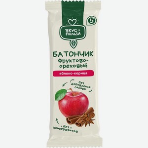 Батончик фруктово-ореховый Вкус & Польза Яблоко-корица 35г