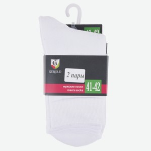 Мужские носки классика МП 2 пары арт10-551 - Белый, Однотонный, 39-40