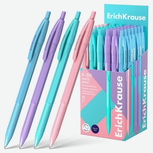Ручка шариковая автоматическая ErichKrause R-301 Matic Pastel синяя 0,7 мм, 1 шт в ассортименте