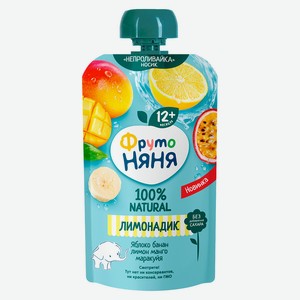 Лимонадик Фрутоняня яблоко/банан/лимон/манго/маракуя с 12 мес 130мл г/п