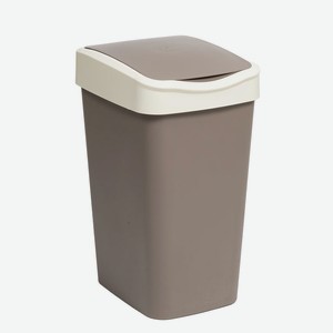 Ведро для мусора с подвижной крышкой  Tandem  20 л (шоколад/