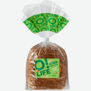 Хлеб O!LIFE/ОЛАЙФ Пшеничный с семенами льна и морковью нарезка 300г