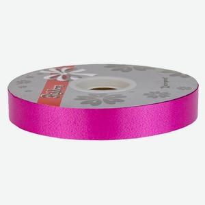 Лента флористическая полипропиленовая ярко-розовая для цветов и подарков 2 см х 91 м, 1 шт