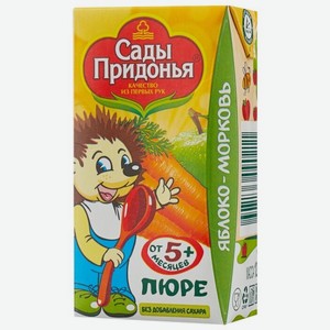 Фруктовое пюре Сады Придонья Яблоко-Морковь, с 5 месяцев, 125 г