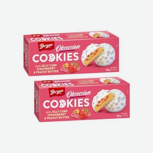 Печенье Bergen Obsession Клубнично-арахисовое