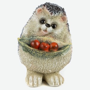 Фигурка садовая Park Ежик маленький с яблоками, h 15 см