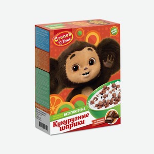 Кукурузные шарики CRUNCH TIME ЧЕБУРАШКА со вкусом шоколада,