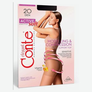 Колготки женские Conte Elegant Active soft 20 den черные, р.3