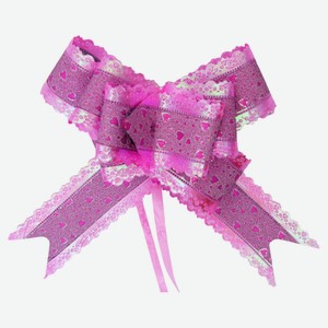 Бант подарочный перламутр с тиснением и цветным рисунком