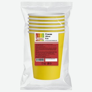 Посуда однораз. Стаканы Fun kitch.бум.лам 6шт