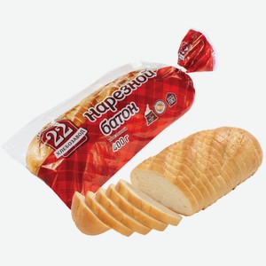 Батон нарезной нарезка Хлебозавод 22 400г