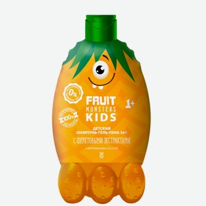 Шампунь-гель-пена 3в1 детский Ананас серии Фрутомонстры (Meg